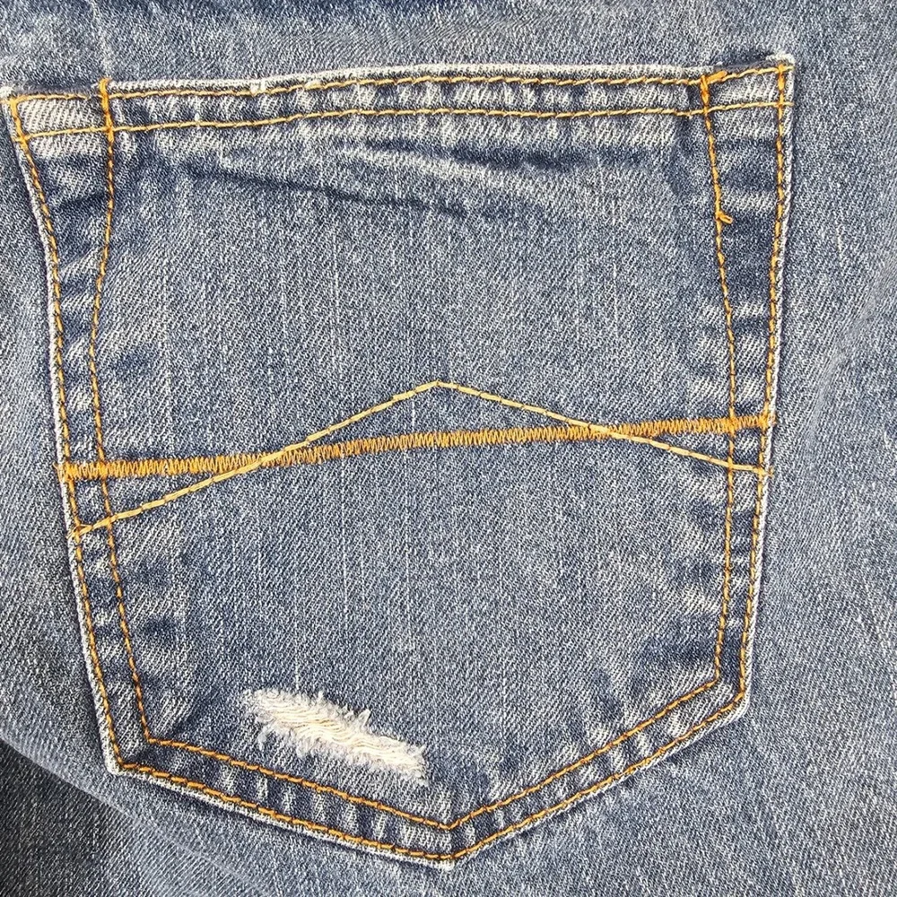 Aeropostale Mens Straight Leg Distressed Medium Wash Denim Blue Jeans 32x28 - Picture 7 of 12